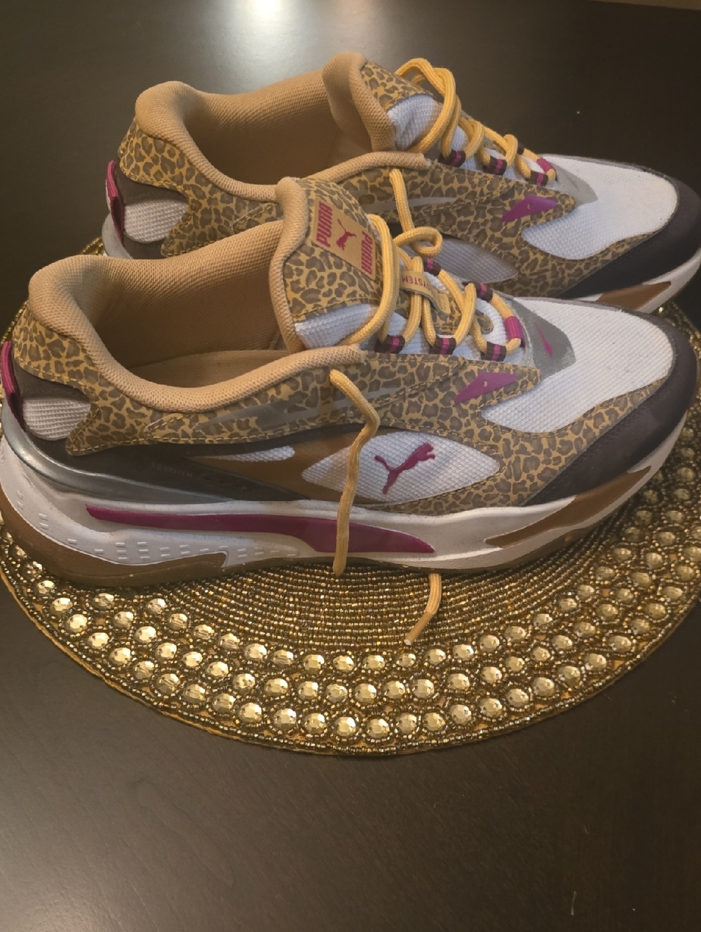 Puma Women's Tan White Pink Low-Top Sneakers